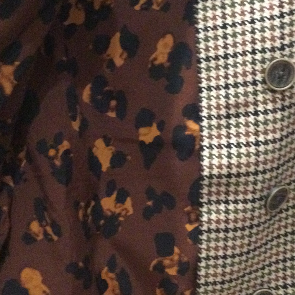 Womens Houndstooth Cropped Button Jacket - Black … - image 6